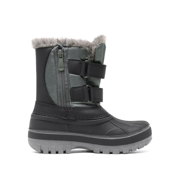 Kids Ankle Waterproof Snow Boots - BLACK GREY - 2
